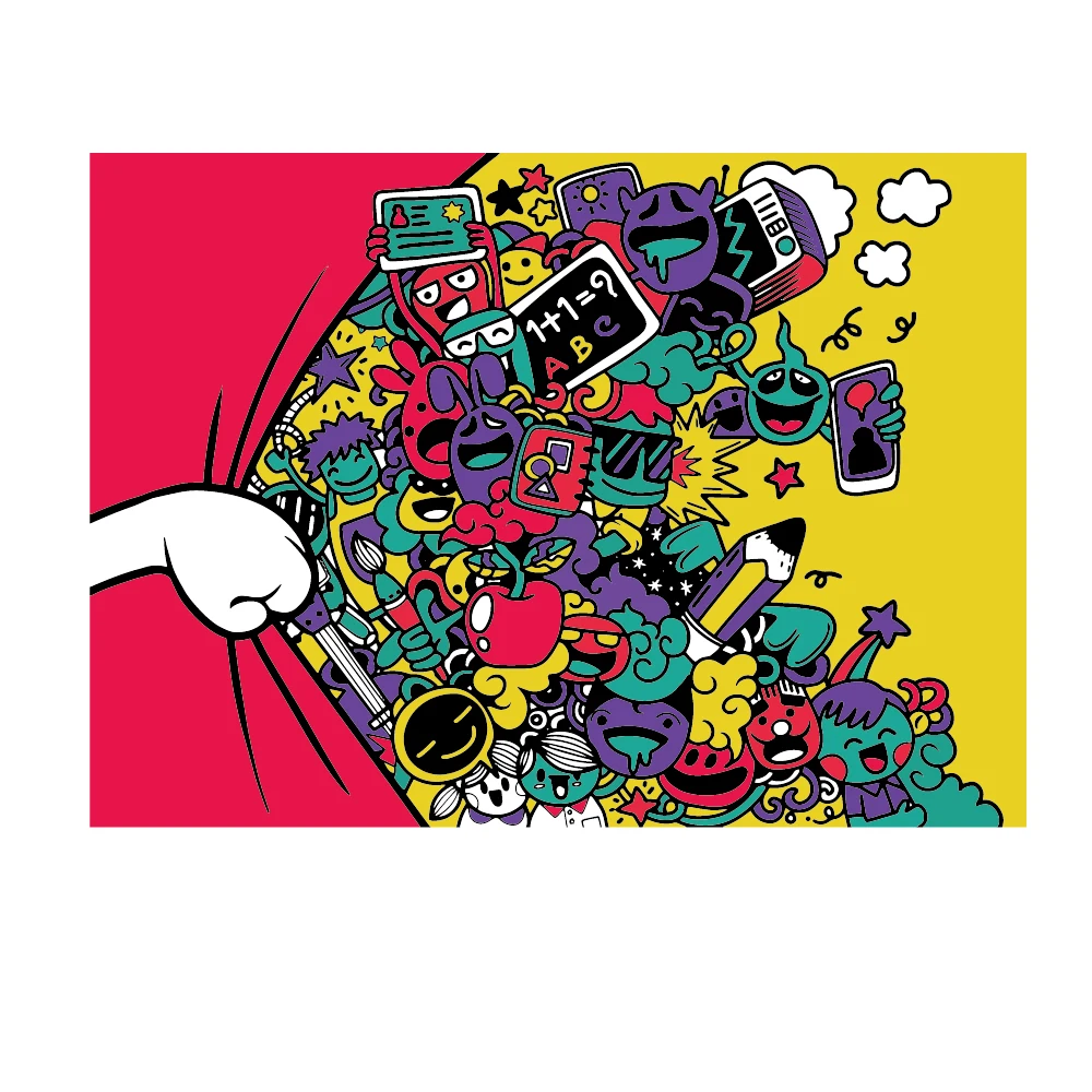 

Cartoon Graffiti Auto Stickers On The Car Art Car Decals New Design Pattern