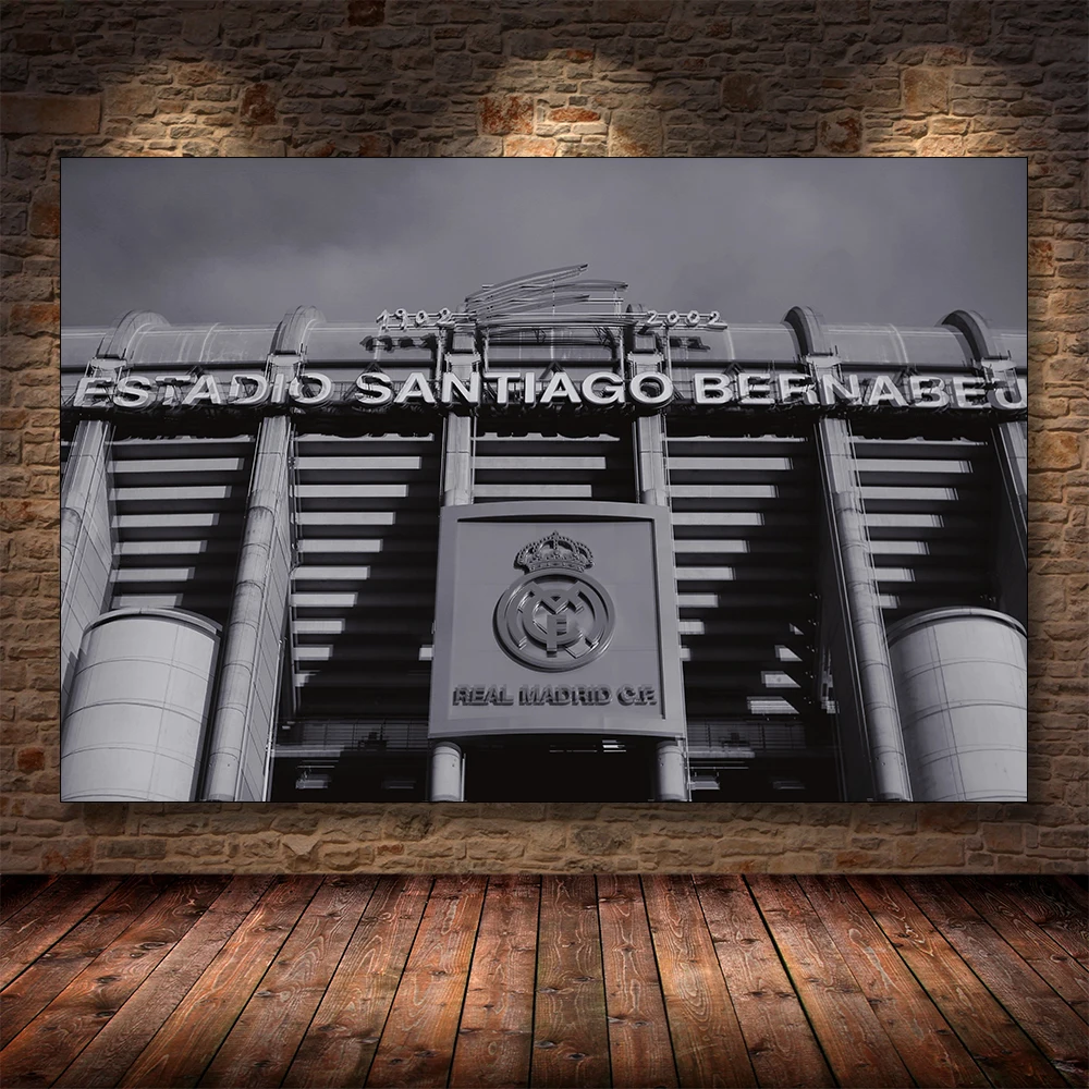 

MCF Santiago Bernabeu Stadium Poster Football Canvas Painting Wall Art Picture LFP Fan Gift Bar Cafe Hotel Livingroom Home Decor