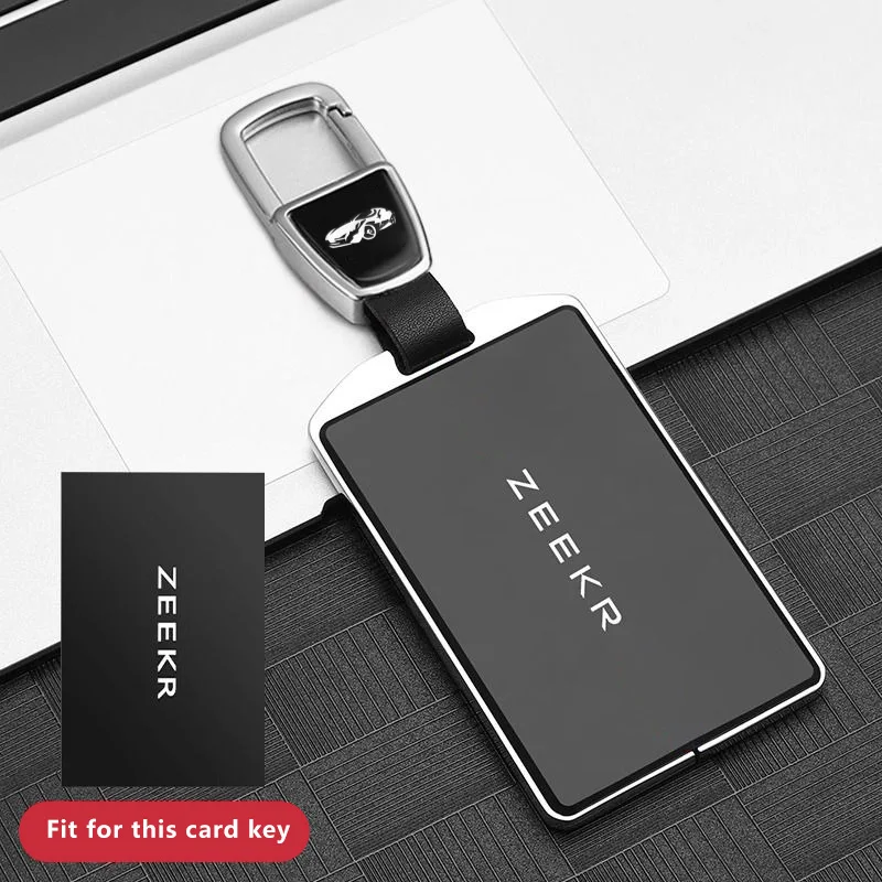 

Кожаный чехол для автомобильного ключа из цинкового сплава для ZEEKR 001 009 X NFC-карта, смарт-пульт дистанционного управления, держатель для ключей, брелок, автоаксессуары