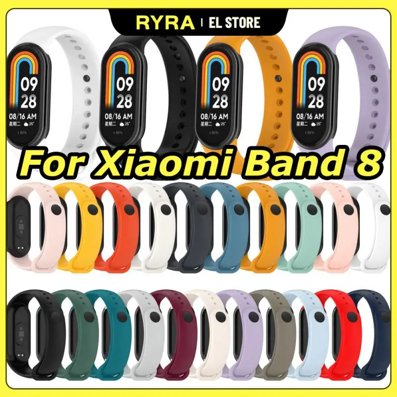 

Силиконовый ремешок с пряжкой из нержавеющей стали RYRA для Mi Band 8, спортивный дышащий сменный Браслет 1:1, подходящий для настоящей машины