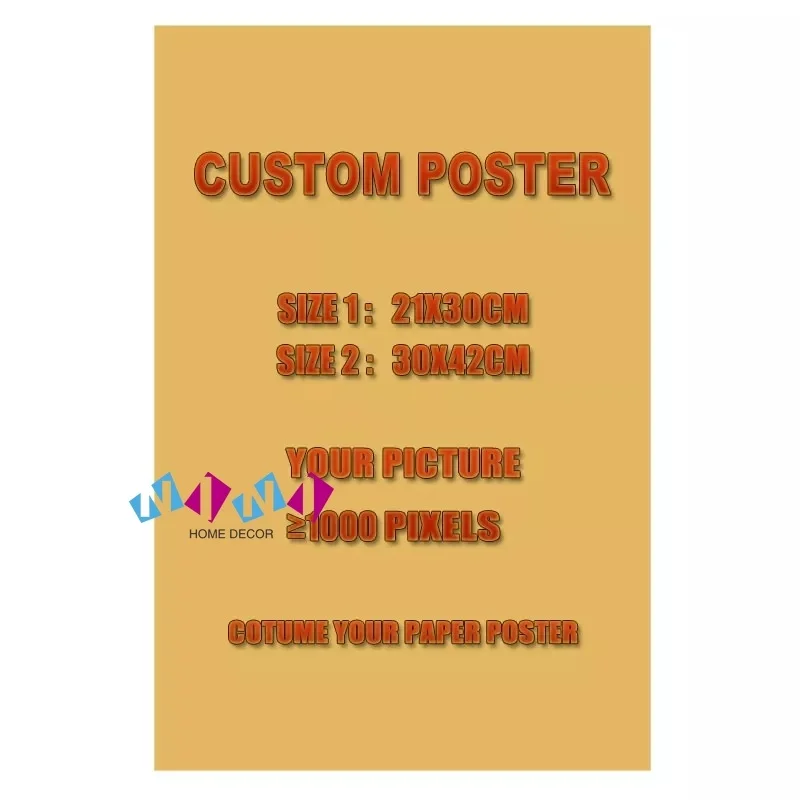 

Custom Design Classic Retro Kraft Paper Print Your Photo Frame Poster Animal Figure Vintage Room Cafe Decor Art Wall Painting