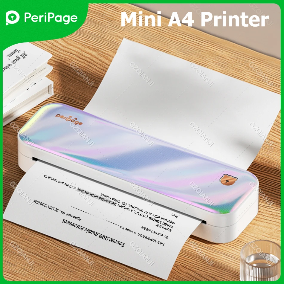 Портативный мини-принтер PeriPage A4 термопринтер A40 для бумаги печать без чернил