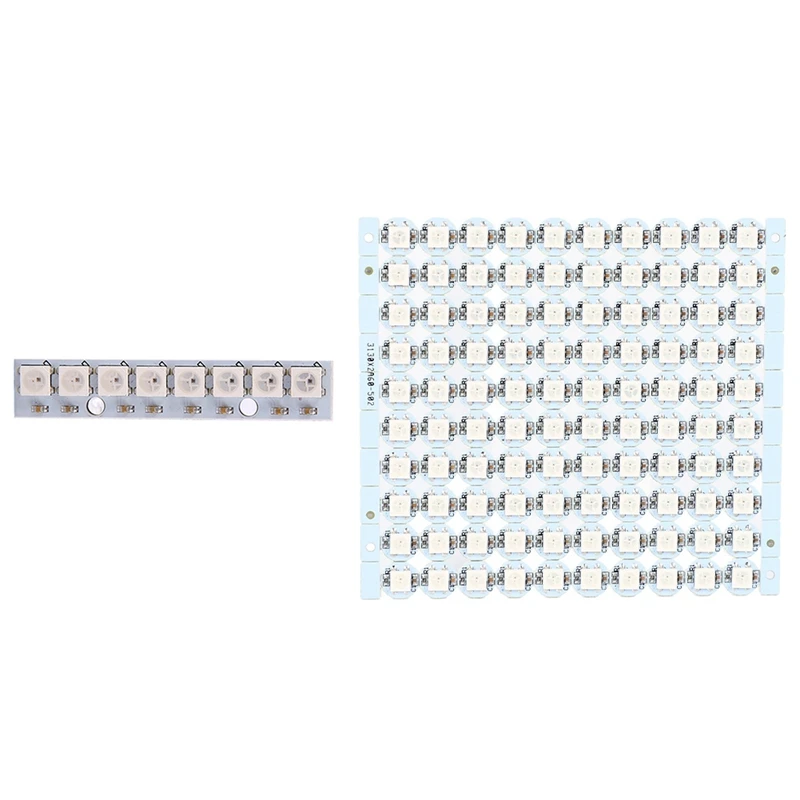 

8 x WS2812B 5050 RGB Driving LED Lights Board Strip with 1 Pcs WS2812B SMD 5050 RGB LED Addressable Light String Board