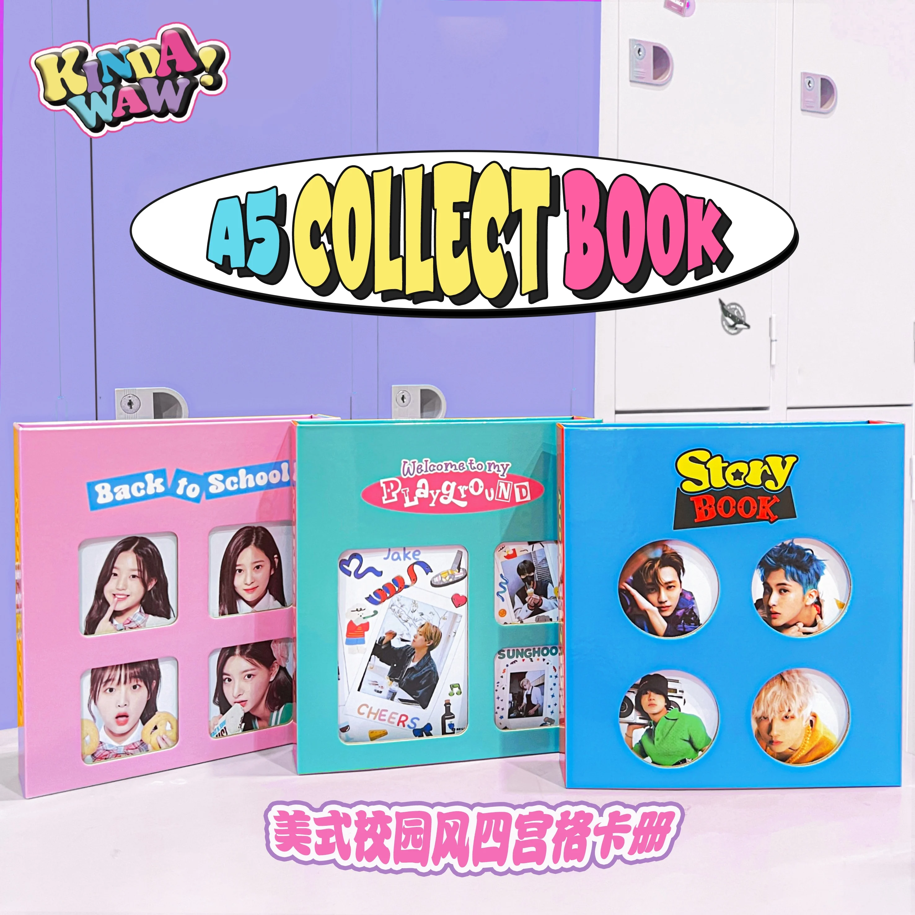 

American Ins Retro A5 Photocard Binder 4-Grid Loose-Leaf Card Collect Book Star-Chasing Storage Book Album For Polaroid Kinda Wa