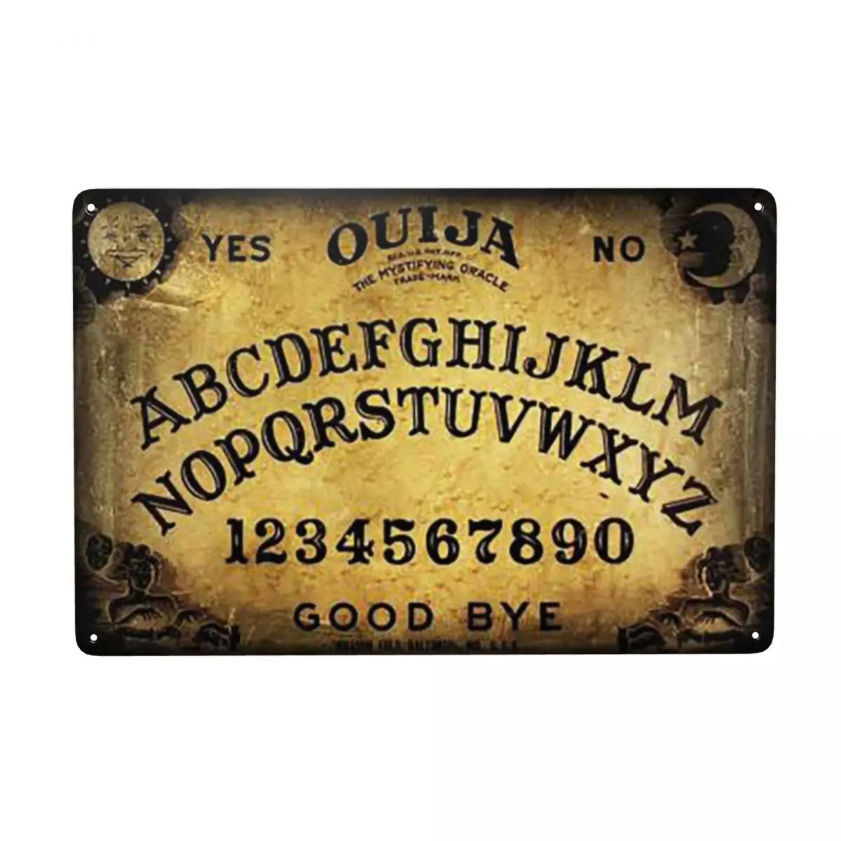 

Винтажная игра OUIJA, металлическая жестяная вывеска, прямоугольная, на заказ, знаки для гадания на Хэллоуин, бляшки, паб, кафе, двор, настенное ...