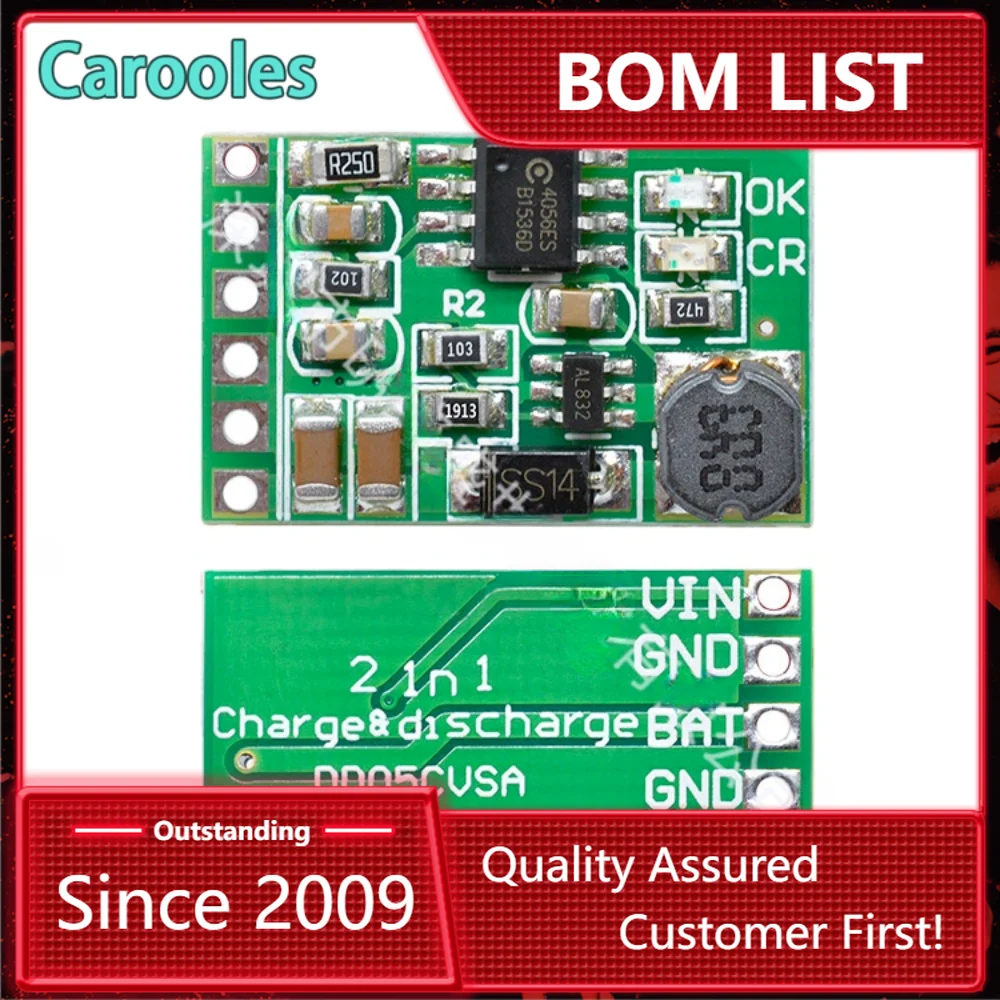 12V 2in1 Lithium Battery Charger Discharger Boost Board DC-DC Converter Step-up Module 3.7V 5V to 12VDC for IP PTZ Camera UPS
