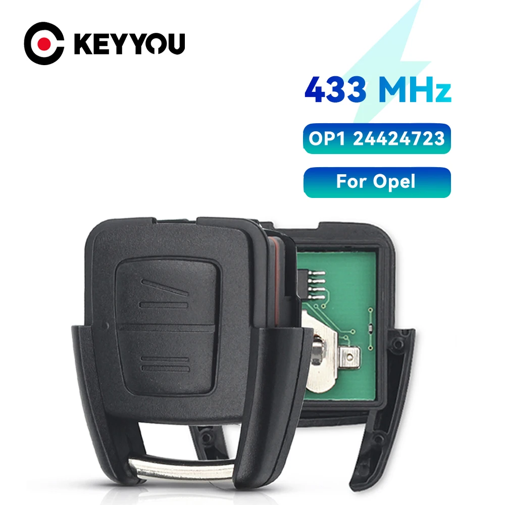 

KEYYOU OP1 24424723 433Mhz For Vauxhall Opel Astra Vectra Zafira Orsa Meriva Combo 2 Buttons Remote Car Key Fob No Chip