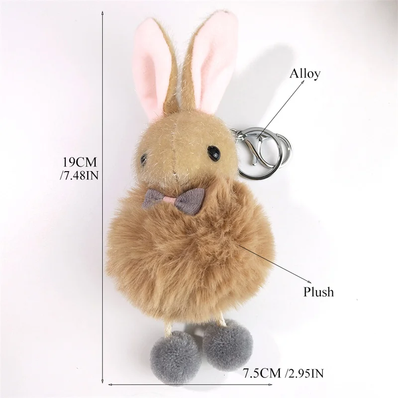 Милый брелок с длинными ушками кролика для женщин и девочек плюшевый шар