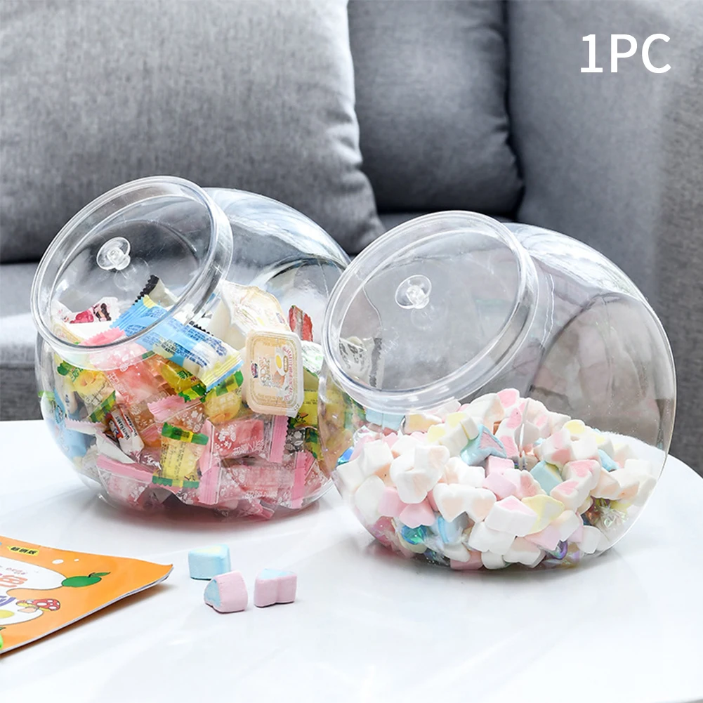 

2.3L Table Storage Box Transparent PET With Lid Wide Mouth Candy Container For Party Snacks Cookie Durable Desktop