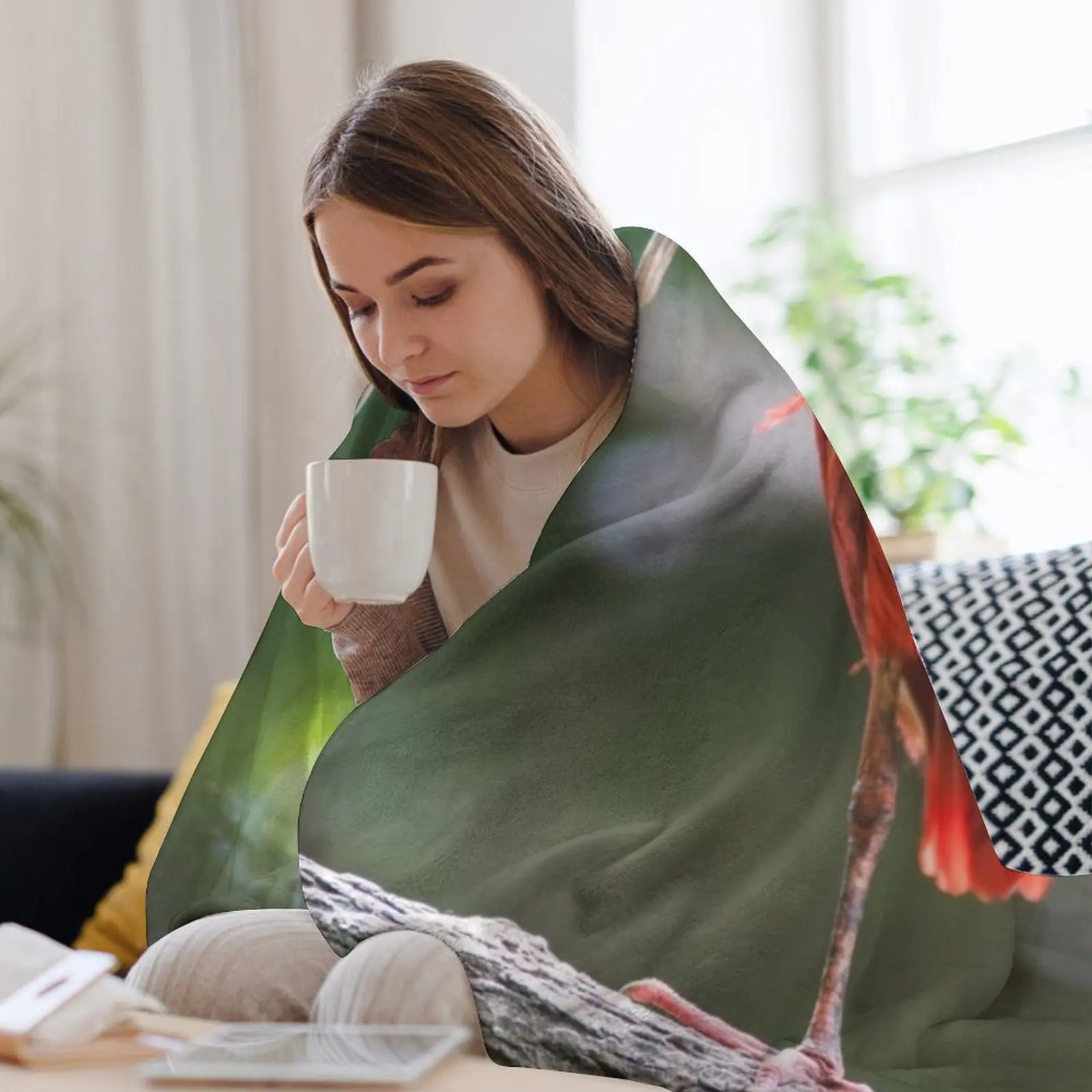 Тропическое алый Ибис пледы одеяла украшения для диванов плед на диван