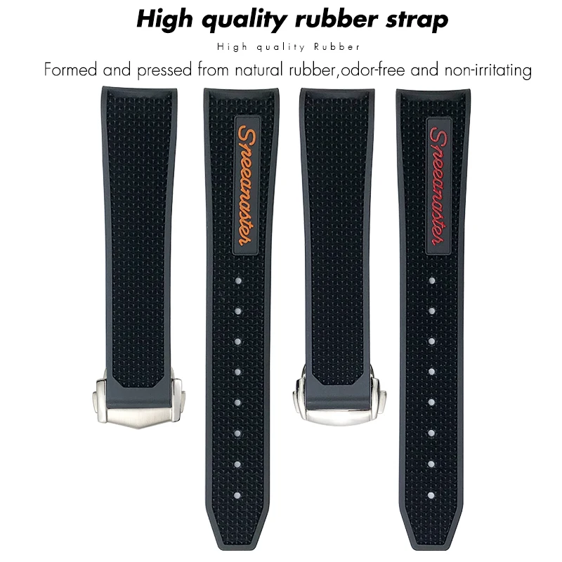 20mm 21mm 19mm 22mm Natural Soft Rubber Silicone Watchband for Omega Moonswatch Speedmaster Seamaster 300 Watch Strap Men