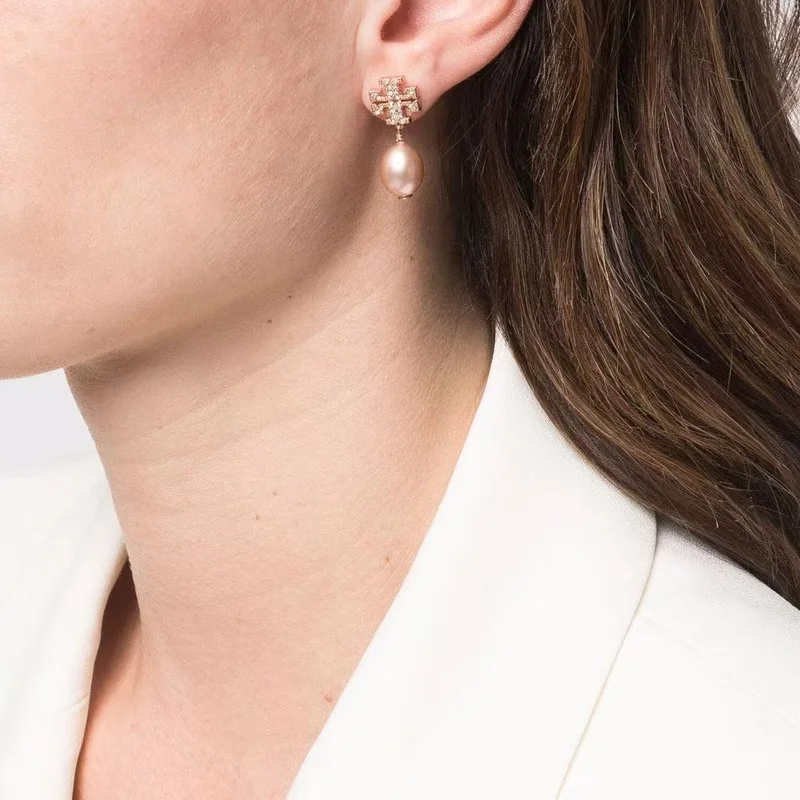 Изысканные европейские и американские модные серьги с натуральным пресноводным