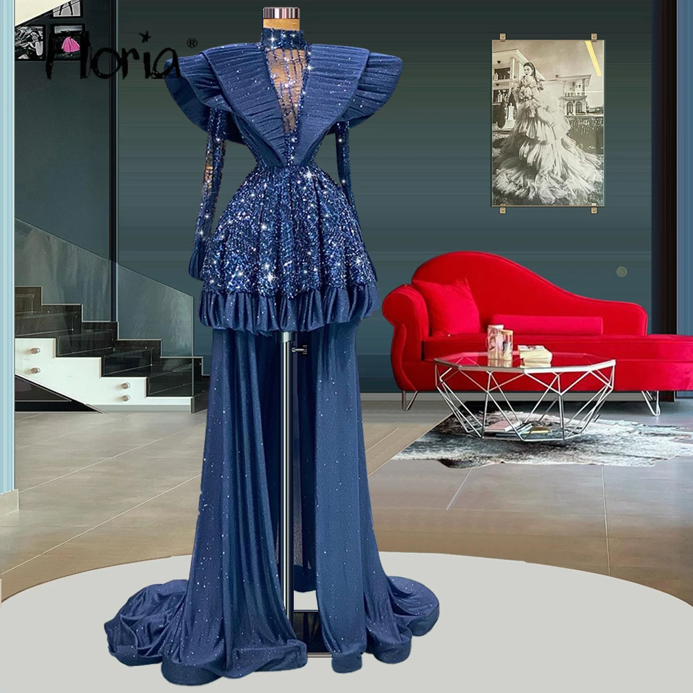 

Женское вечернее платье с длинным рукавом, темно-синее платье с длинным рукавом