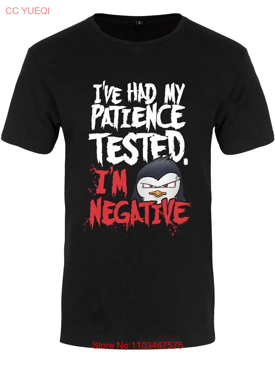 Мужская черная футболка премиум-класса Psycho Penguin Patience