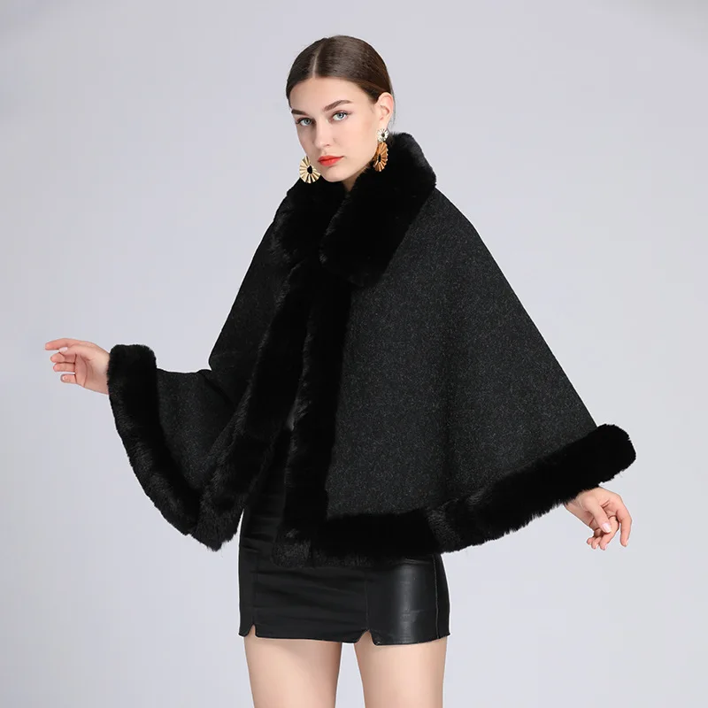 New Winter Long Sleeve Imitation Otter Rabbit Hair Coat Women Fashion Warm Fur Coats Outerwear Fake Fur Shawl Women Clothing