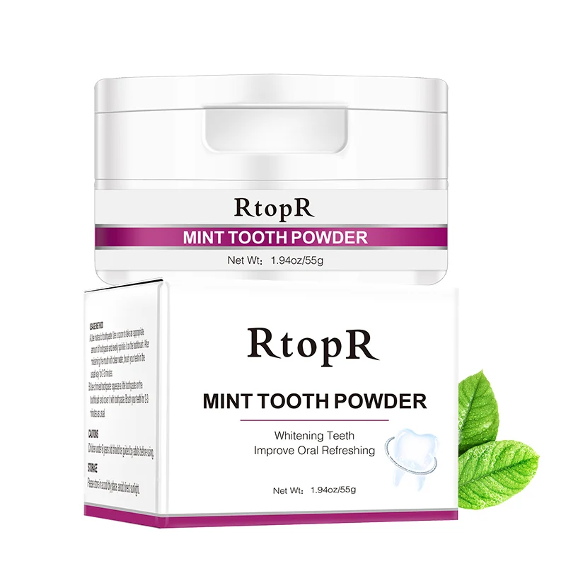 

RtopR Mint Whitening Tooth Powder eeth Cleaning Oral Hygiene Toothbrush Gel Remove Plaque Stains