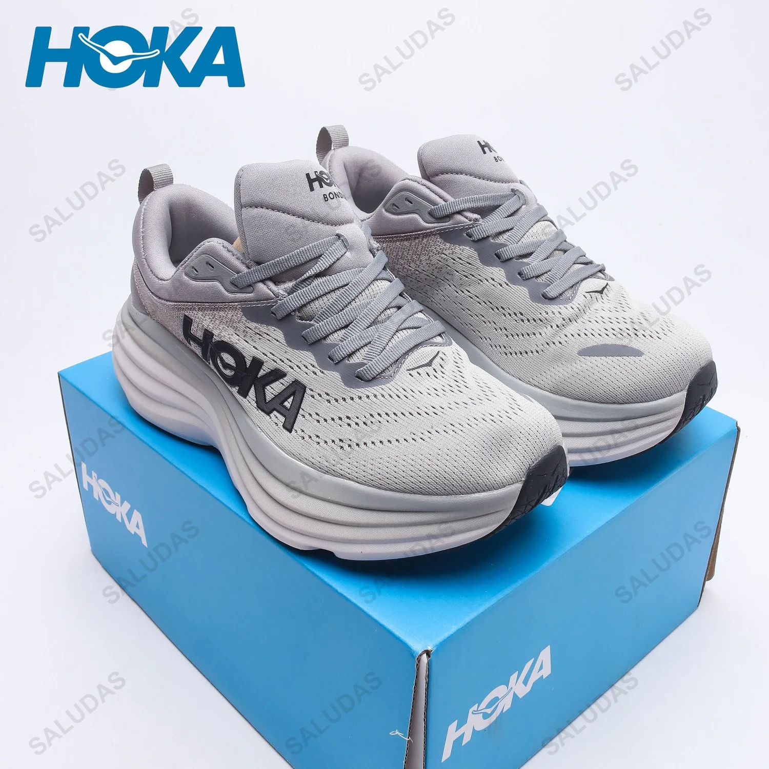 HOKA Men Sneakers Bondi 8 Lightweight Cushioning Outdoor Running Shoes Marathon Trail Running Shoes Elastic Women's Casual Shoes