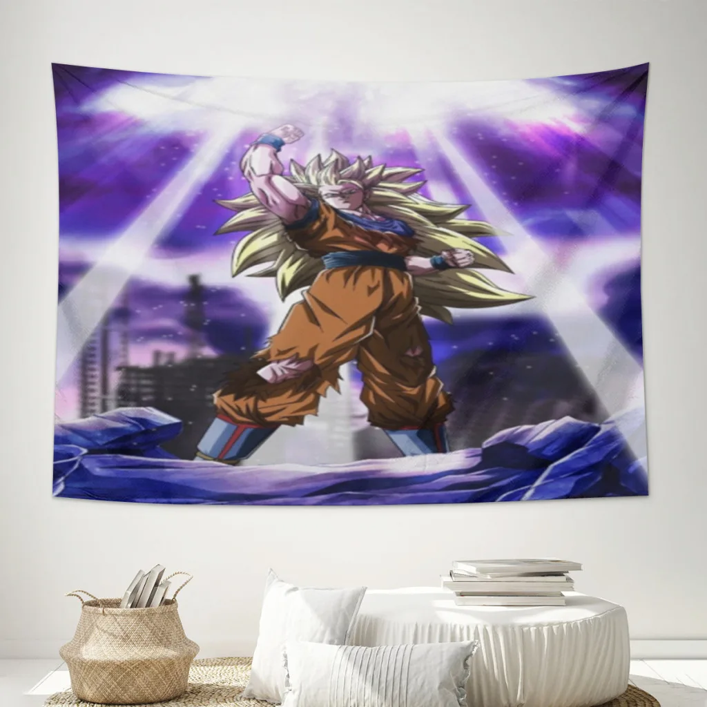 

Classic-Anime-Goku-Pattern Large Fabric Wall Covering Meme Tapestry Aesthetic Bedroom Decor Carpet Background Cloth Yoga Mats