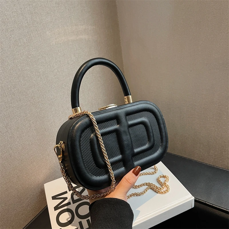 

Box Crossbody Bag For Women 2023 Solid Color Simple Handbags Fashion Chain Shoulder Phone Bag Designer Pu Leather Small Tote Bag