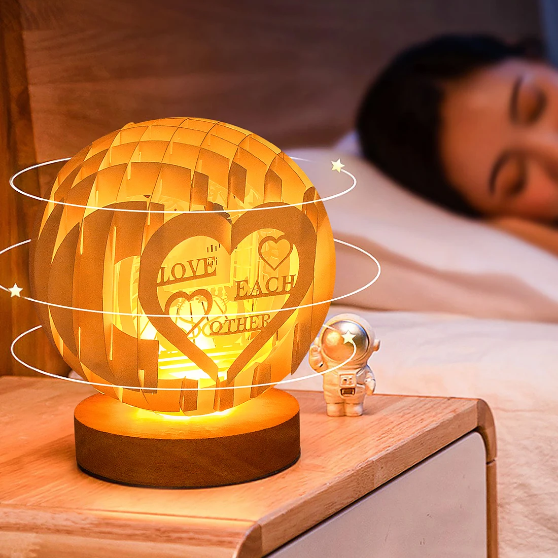 3D Paper Carving Ball Led Kids Night Light Diy Handmade Folding Spherical Lamp Sleep Lamp Table Lamp For Bedroom Decor Love Gift
