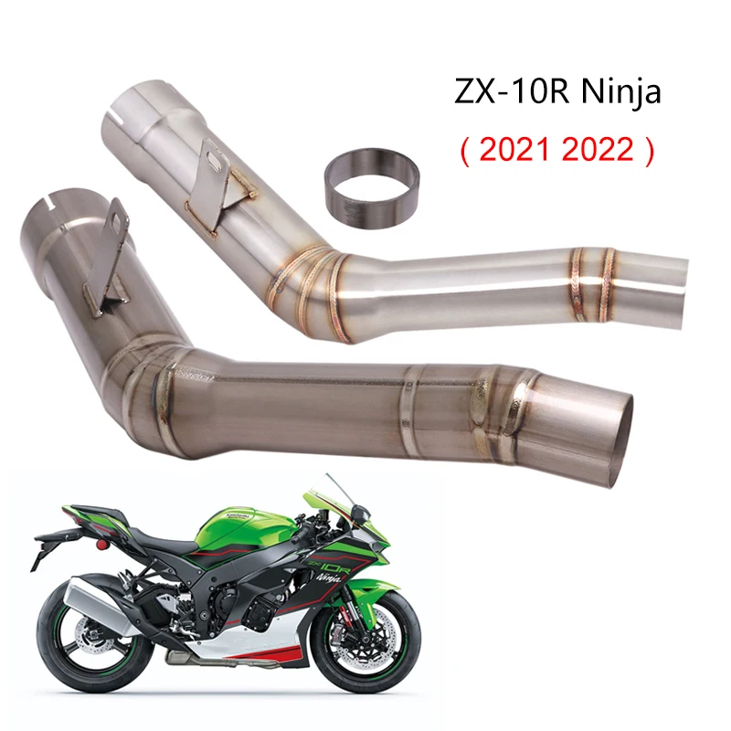 

Средняя выхлопная труба для Kawasaki Ninja ZX10R 2021-2023, средняя выхлопная труба для мотоцикла, средняя Соединительная труба, удаляющий катализатор из нержавеющей стали и титанового сплава