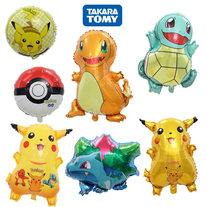 

Anime Pokemon Aluminum Film Balloons Children Birthday Party Decorations Kids Pikachu Charmander Squirtle Cartoon Toys Supplies