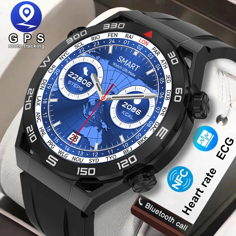 

2023 HD Watch Ultimate Business Smart Watch Men 466*466 HD Screen BT Call Compass NFC Sprots Smartwatch IP68 Waterproof Watches