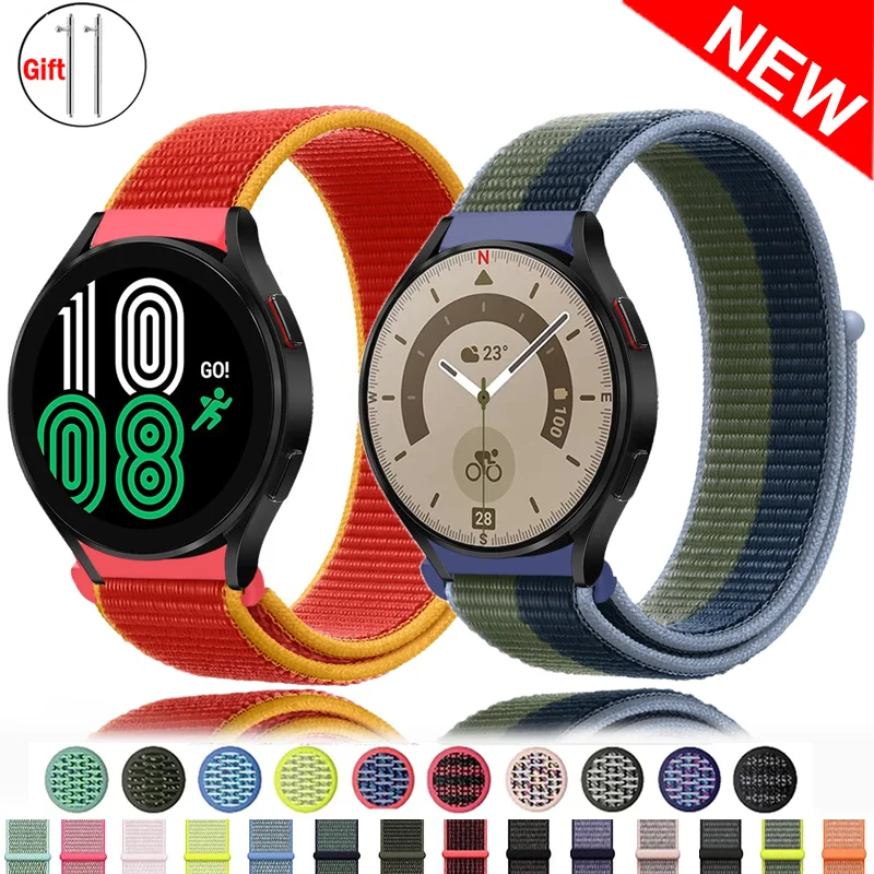 

Ремешок нейлоновый для наручных часов, браслет для Samsung Galaxy watch 5/4/3/Classic/Active 2 40/44 мм, Huawei GT 2/2e/3/3 pro, 20 мм/22 мм