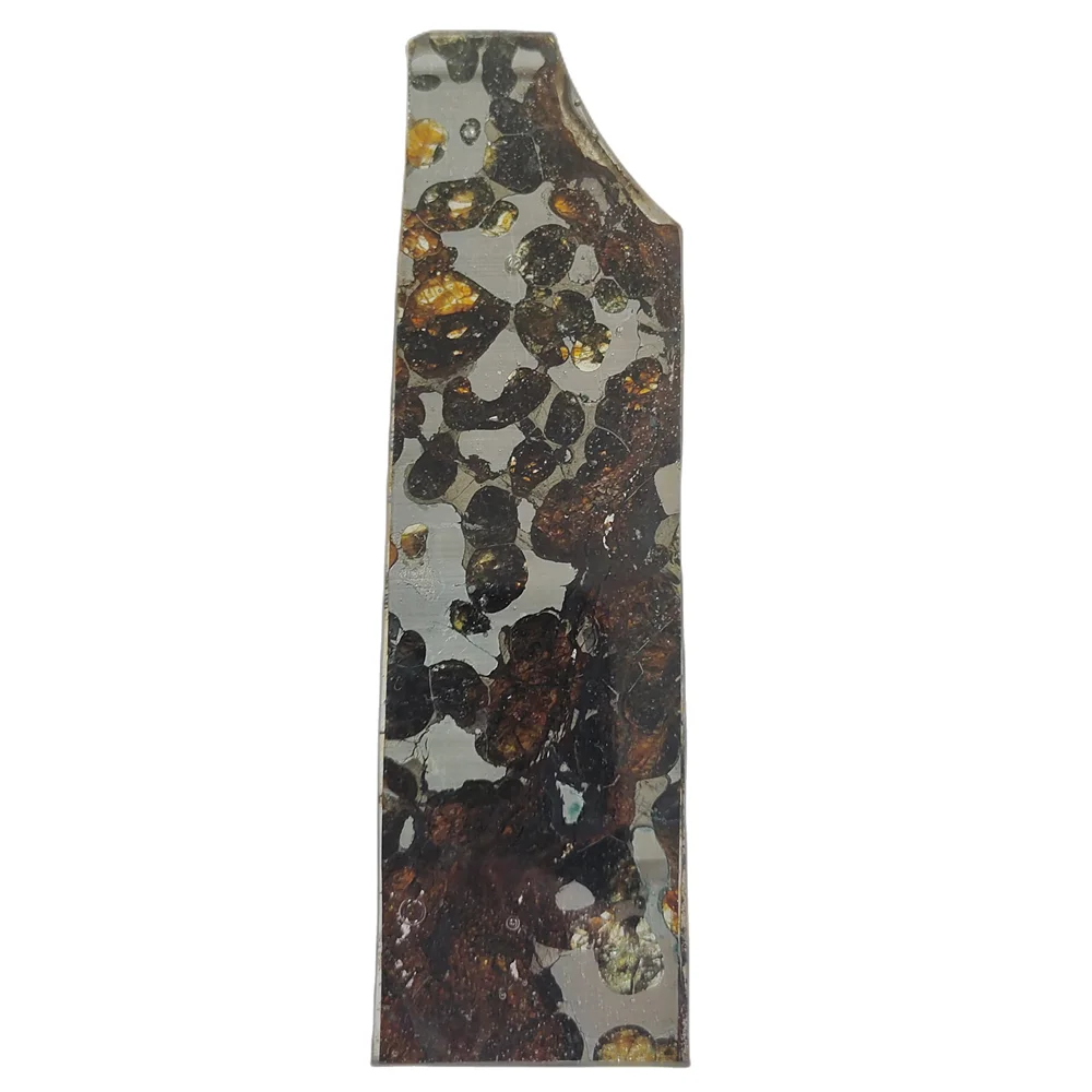 Качественный кусочек оливкового метеорита Brenham натуральный материал экземпляр