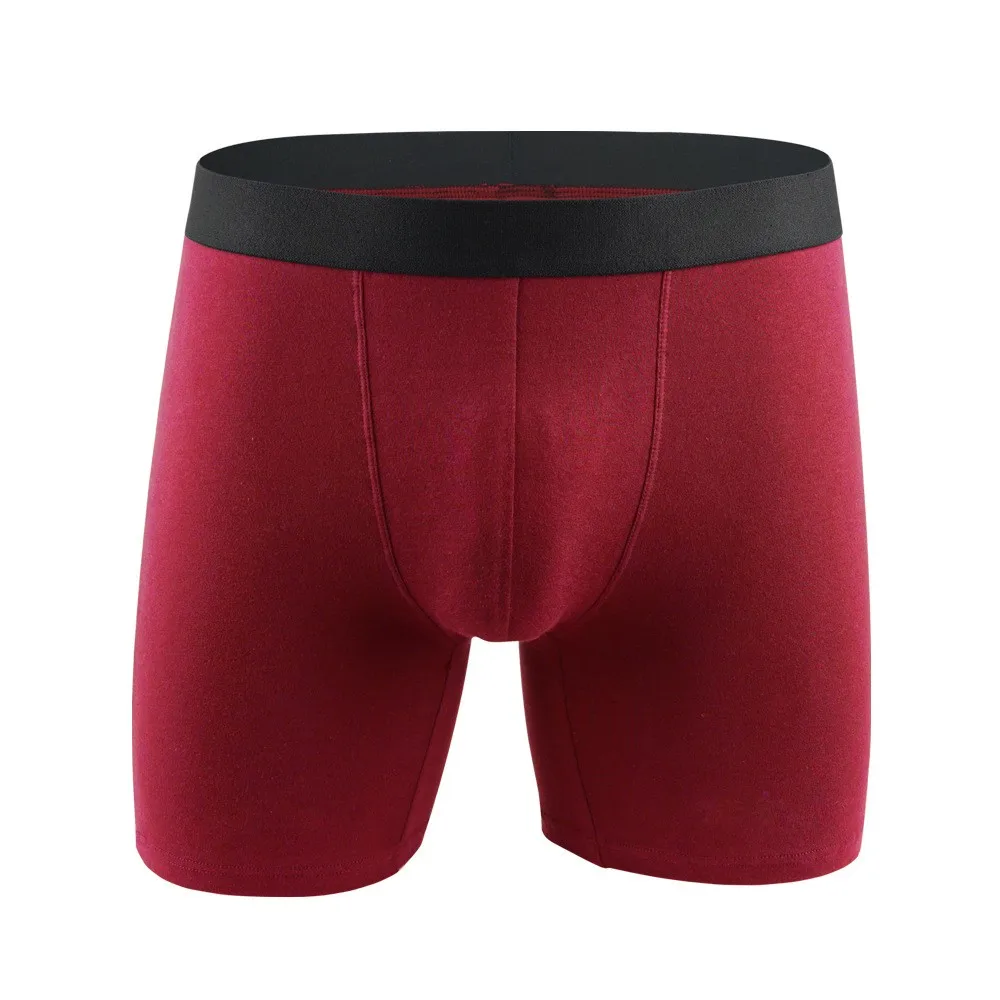 

Gay Sexy Trunk Panties For Men Long Legs Boxer Solid High Waist Cotton Elastic Large Size Underpants U Convex Pouch Men Boxers