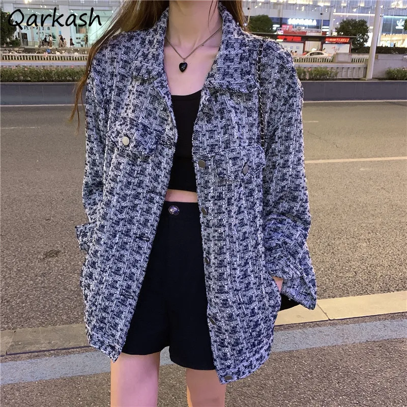 

Женская Базовая Куртка в клетку, Элегантная модная верхняя одежда, Универсальная мягкая Куртка для отдыха в Корейском стиле для подростков,...