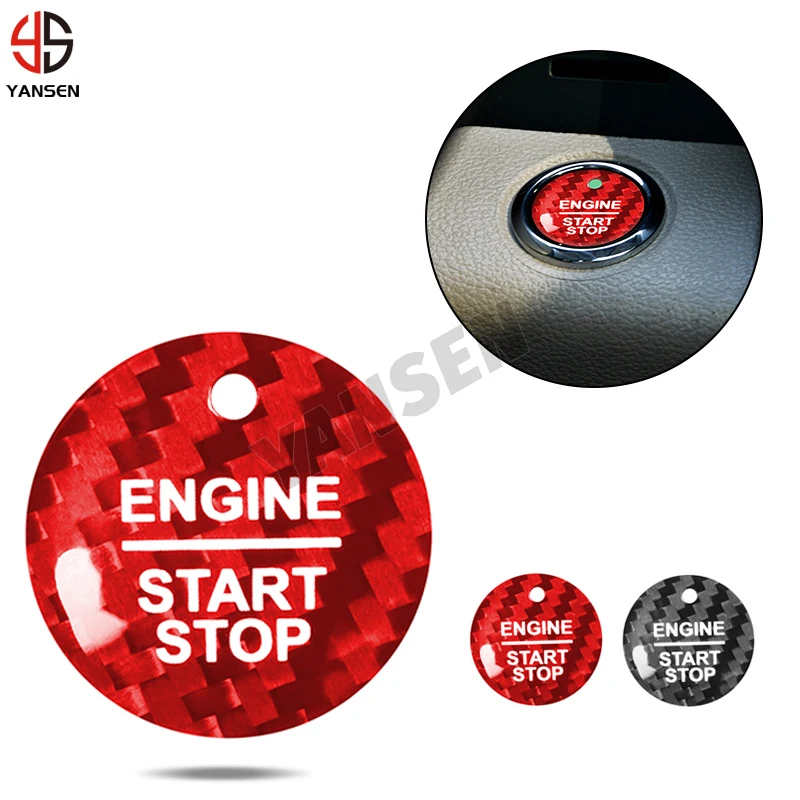 

Real Carbon Fiber For Ford F150 Explorer Edge Everest Mondeo Focus Start Stop Engine Button Switch Sequins Sticker Cover Trim