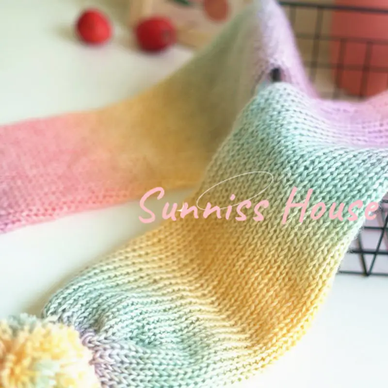 50 г сегментная окрашенная шерстяная детская нить градиентный Радужный шарик из