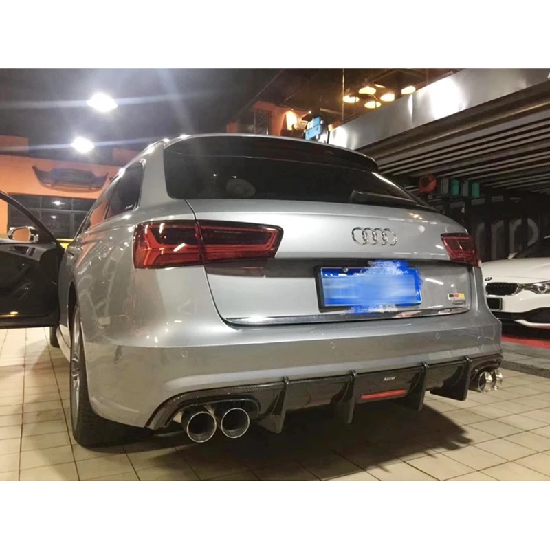 

A6 C7 S6 диффузор для заднего бампера из углеродного волокна, задняя губа для Audi A6 wagon body kit 2012-2016