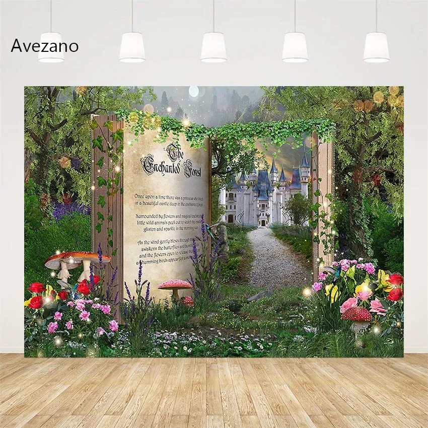 

Avezano весенний фон для фотосъемки сказка страны чудес цветы лес Портрет ребенка день рождения фон для фотостудии Декор