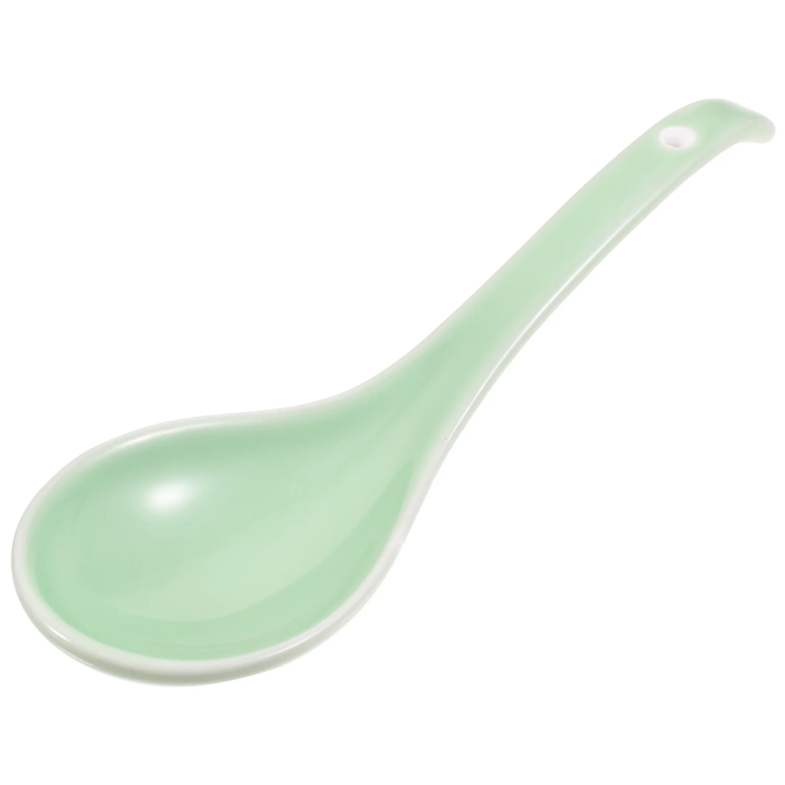 

Spoon Soup Spoons Ceramic Kitchen Tableware Restaurant Home Multipurposechinese Oval Deep Cereal Pho Ramen Wonton Pottery