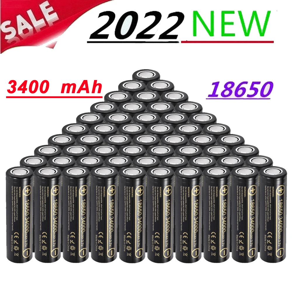 

3400mAh 100% Original High Quality 18650 Battery 3.7V Li-ion Battery 18650 Rechargeable Batteries for Flashlight Discharge Power