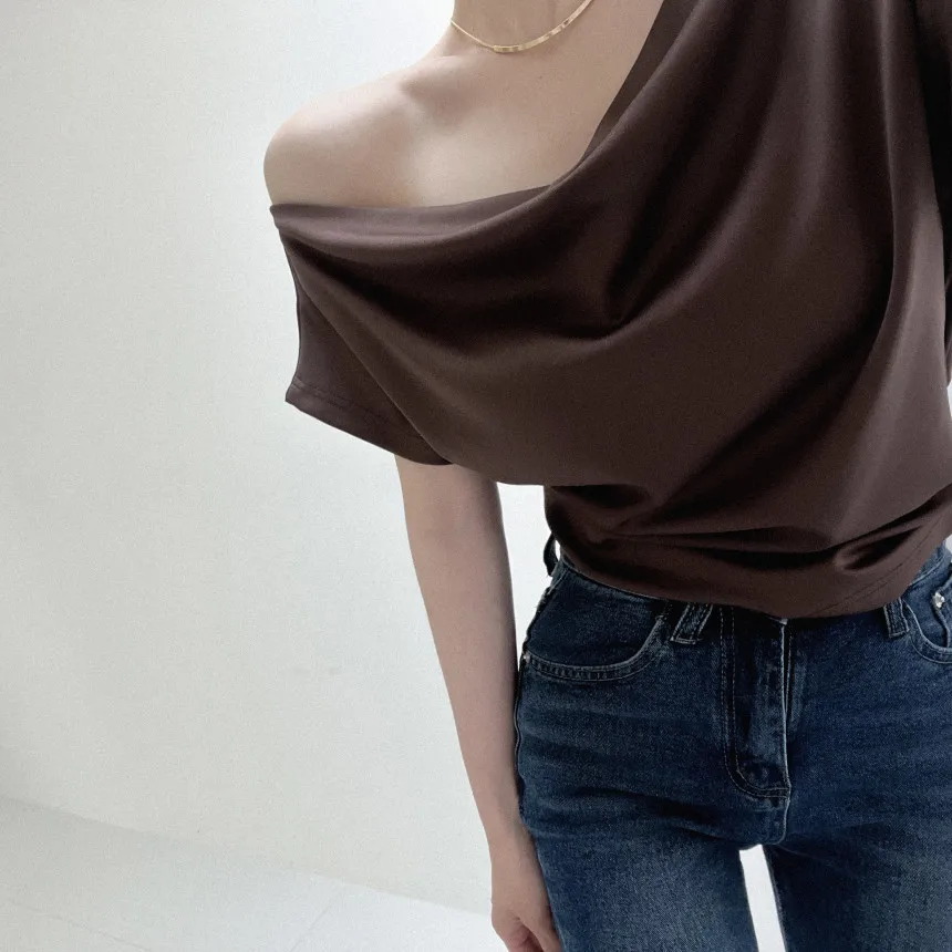 

SuperAen 2022 Summer New Style Solid V Neck Casual Blouse Womens Tops