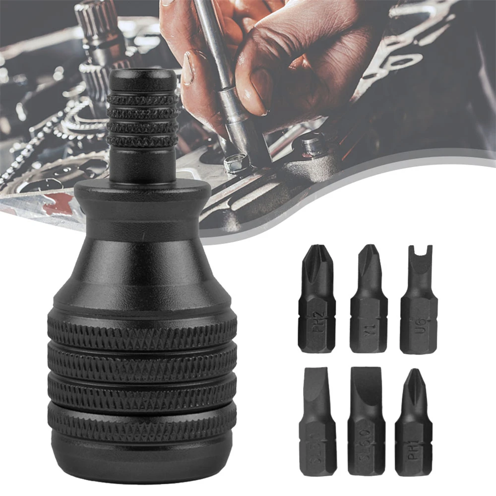 

6 in 1 Screwdriver Set 1/4inch Magnetic Screwdriver Alloy Steel Drill Bit Home Repair Tools For Electrical Machine Maintenance