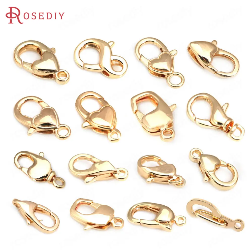 Латунные застежки-карабины для ювелирных изделий ожерелий браслетов фурнитура