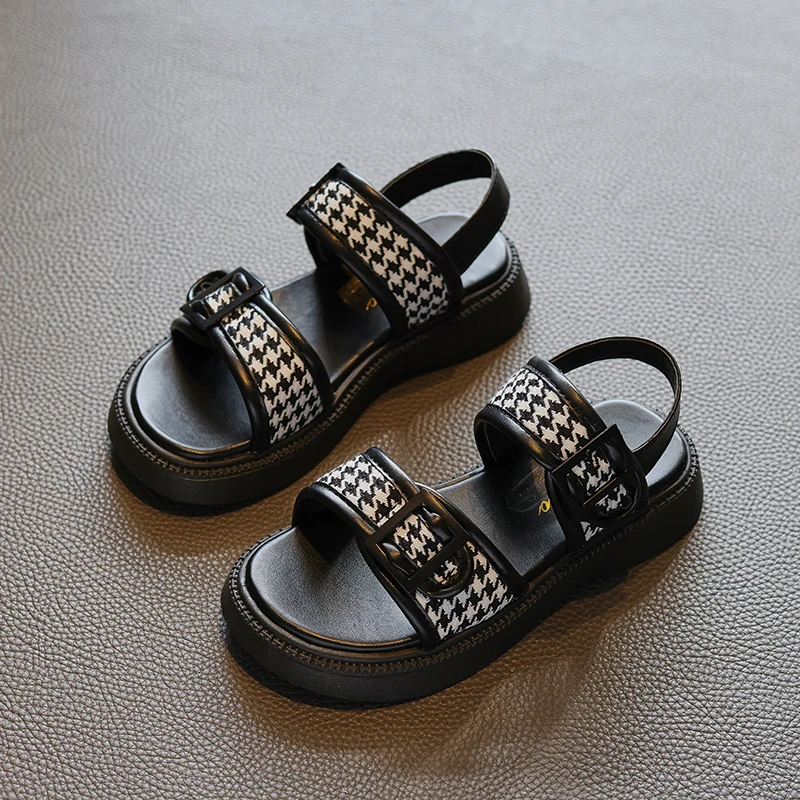 

Girls Sandals Fashion Printed Girl Princess Sandals Comfortable Non-slip Children's Flat Shoes Summer Beach Casual Kids Shoes