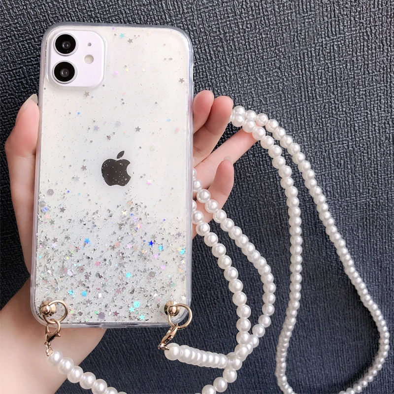 

Glitter Pearl Crossbody Lanyard Phone Case For Samsung Galaxy A13 4G 5G A23 A33 A53 A73 A12 A22 A32 A42 A52S A52 A72 A21S Cover