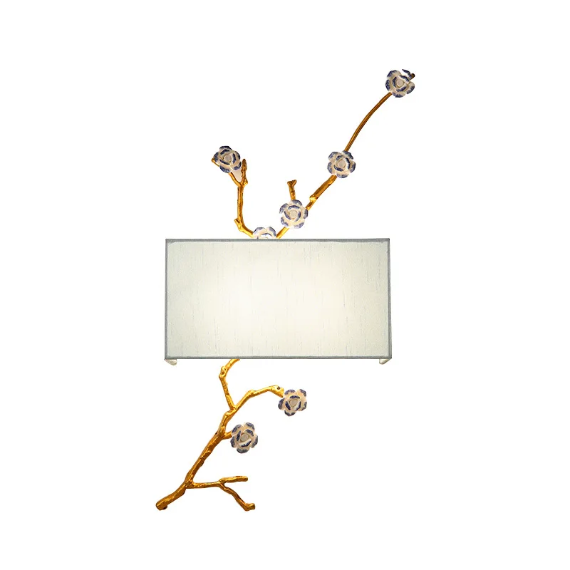 

Chinese Style Fabric Wall Lamp Modern LED lights For Home