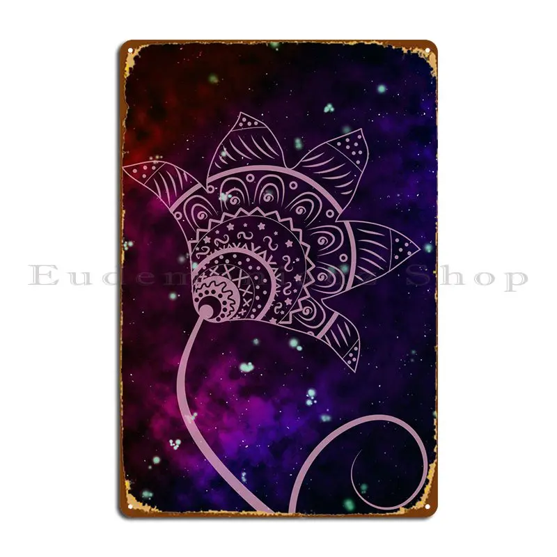 

Металлический плакат с космическим цветком, винтажный паб, гостиная, стена, пещера, жестяной плакат