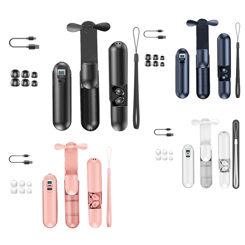 

TWS Bluetooth 5.0 Earphones Wireless 9D Hifi Sound Headphones Bluetooth Headsets with Microphone Fan Earbuds