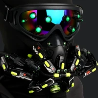 cyberpunk mask mechanical sci fi masks and glow goggles%ef%bc%8c futuristic dystopian accessories cosplay