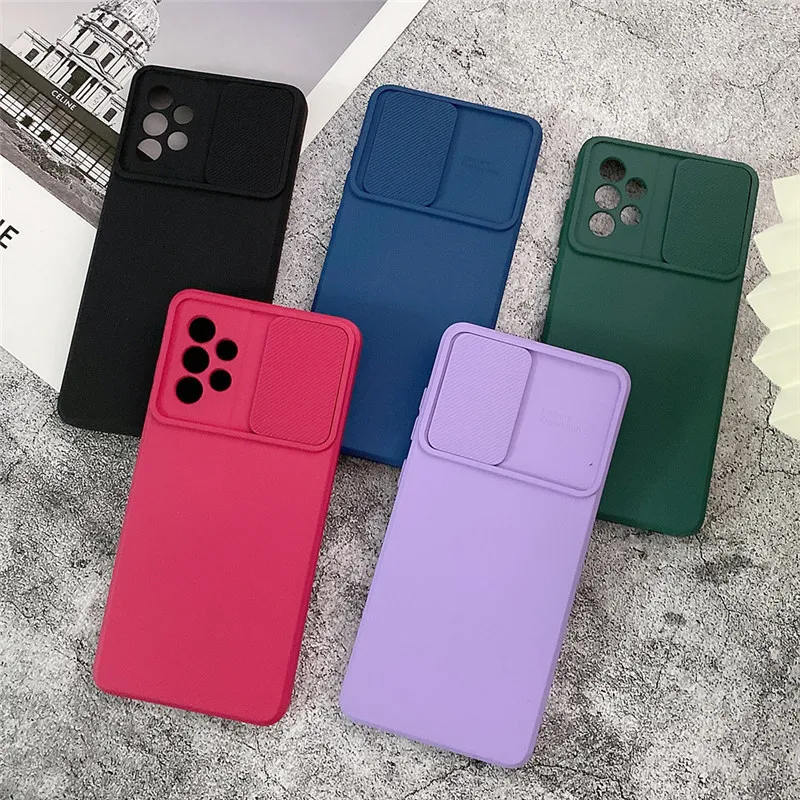 

Candy Color Camera Protection Phone Case For Samsung A72 A52 A32 A42 A12 A51 A21 A31 A71 S21 Ultra Plus Soft Silicone Back Cover