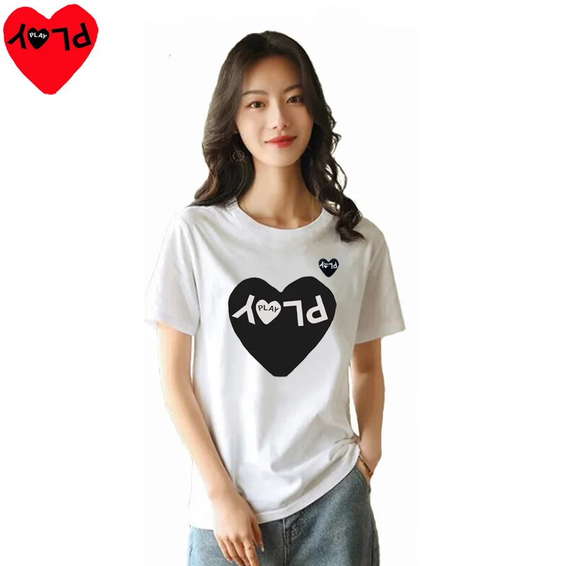 Футболка хлопковая с круглым вырезом и принтом сердечек | Мужская одежда