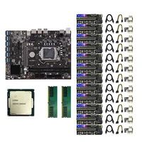 b250c btc mining motherboard set with 12xver010s plus pcie riser cardg3900 cpu2x ddr4 ram lga1151 ddr4 dimm 12 gpu