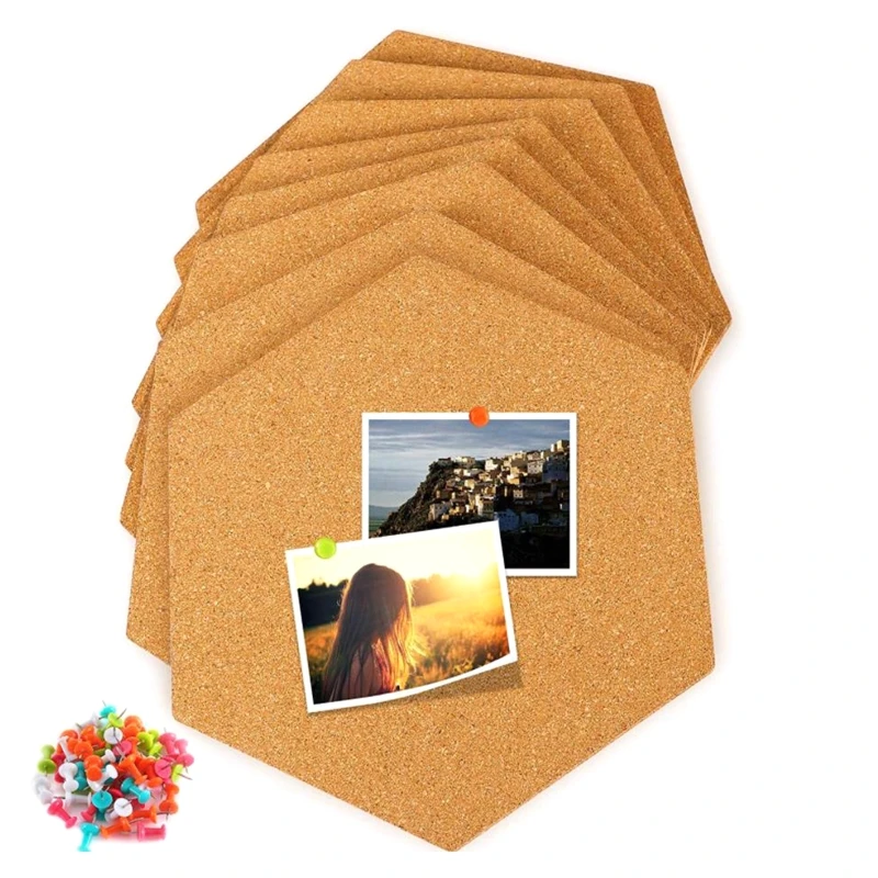 

8pcs/set Cork Wood Board Self Adhesive DIY Office Bulletin Notice Message Boards Photo Hanging Home Decor